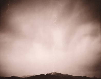 LINDA CONNOR - Lightning, Nevada, 1976: Artist: Linda Connor Title: Lightning, Nevada, 1976 Medium: Photo Litho, 2008, China Dimensions: 9.5x7.5" Description: Heat Wax Mounted on 11x14" Conservation Board Artist Bio: Linda Connor (1944) is