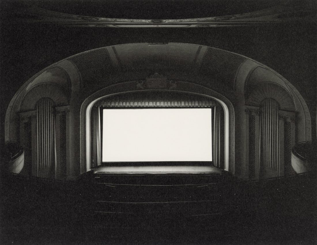 HIROSHI SUGIMOTO - UA Playhouse, New York, 1978: Artist: Hiroshi Sugimoto Title: UA Playhouse, New York, 1978 Medium: Photo Litho, 2016, Spain Dimensions: 9.4x7.3" Description: Heat Wax Mounted on 11x14" Conservation Board Artist Bio: Hiroshi Sugimo