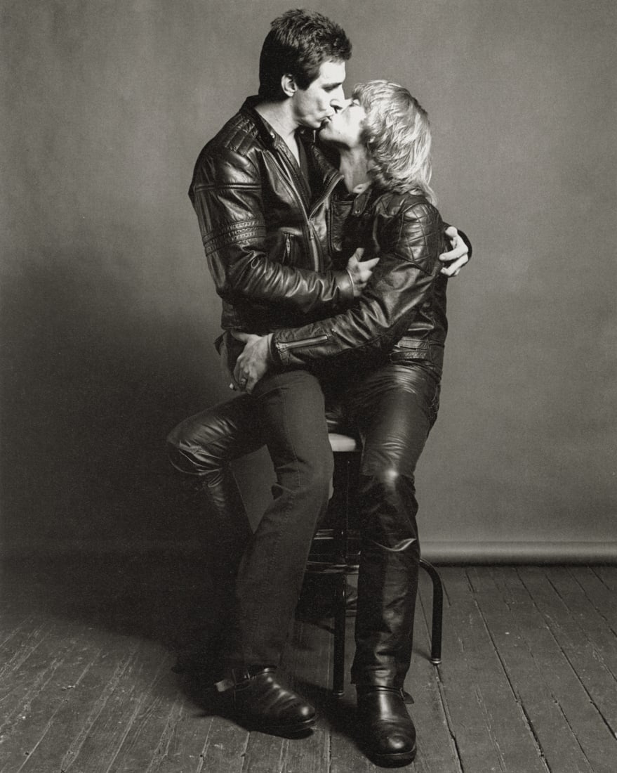 ROBERT MAPPLETHORPE - Larry and Bobby Kissing, 1979: Artist: Robert Mapplethorpe Title: Larry and Bobby Kissing, 1979 Medium: Photo Litho, 2012, Italy Dimensions: 8.85x11.1" Description: Heat Wax Mounted on 12x16" Conservation Board Artist Bio: Robert M