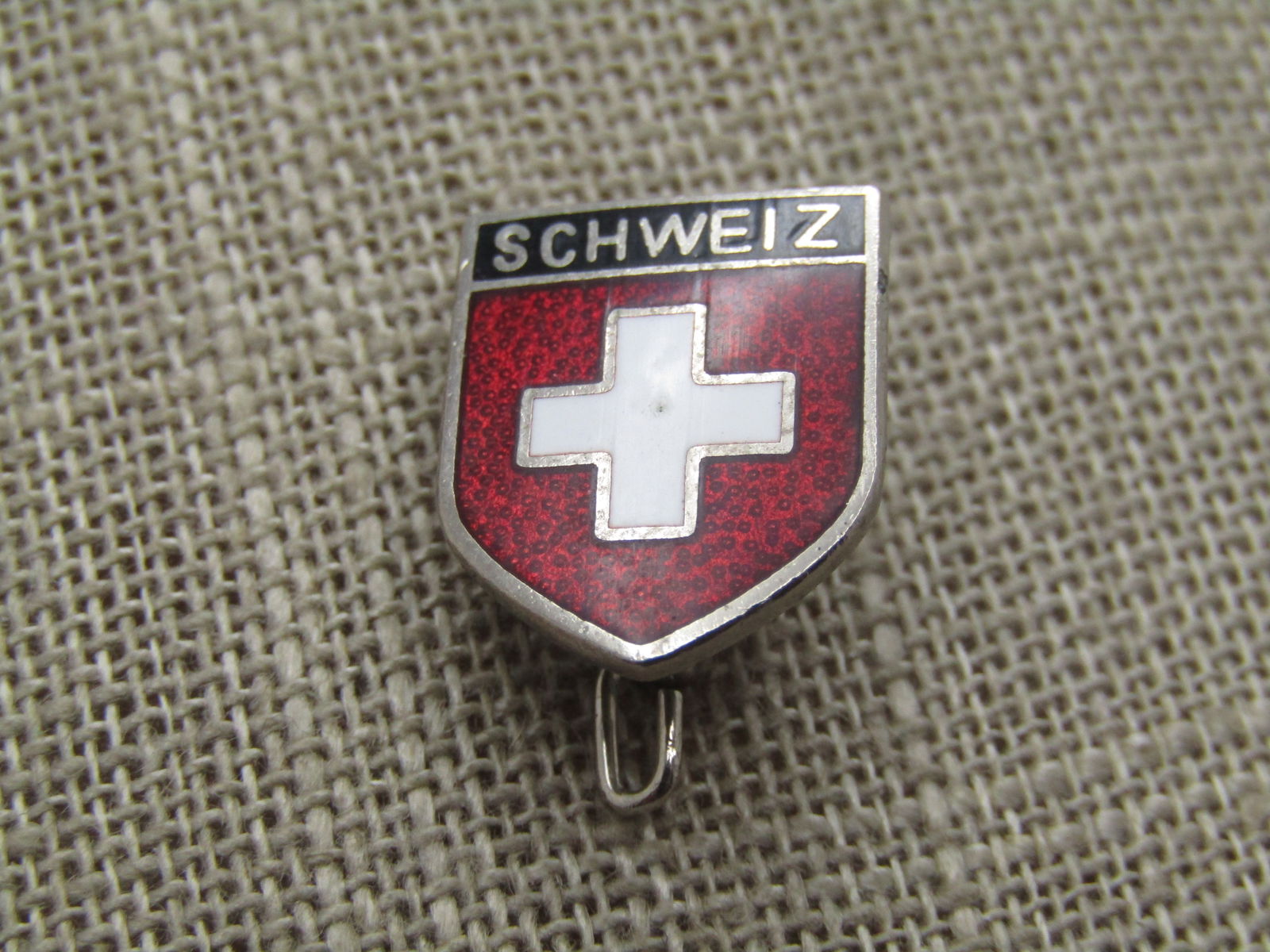 Vintage Enameled Swiss Flag/Crest Brooch, 1960's-1970's. (1 of 7)