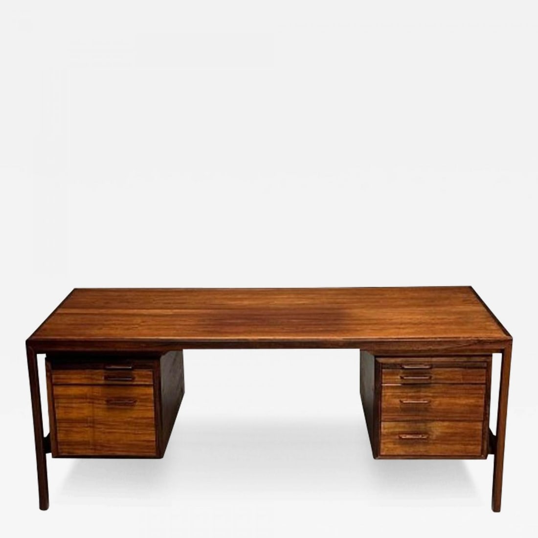 Henry Rosengren, Danish Mid-Century Modern, Floating Desk, Brazilian Rosewood: Title: Henry Rosengren, Danish Mid-Century Modern, Floating Desk, Brazilian Rosewood Description: Henry Rosengren Hansen, Brande Mobelfabrik, Danish Mid-Century Modern, Floating Desk, Rosewood, Denmar