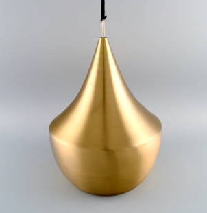 Tom Dixon (b. 1958), British designer. Brass ceiling pendant. Clean design, 21st Century.: Title: Tom Dixon (b. 1958), British designer. Brass ceiling pendant. Clean design, 21st Century. Description: Tom Dixon (b. 1958), British designer. Brass ceiling pendant. Clean design, 21st Century.