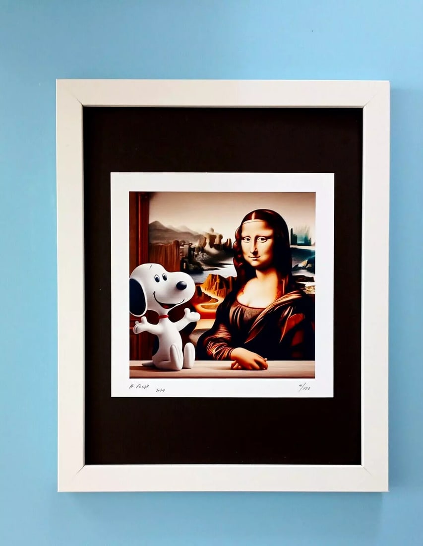 AIDAN FLUX | Hand Signed Original Print Framed | Ltd. Ed. of 100 | COA A Snoopy (1 of 4)
