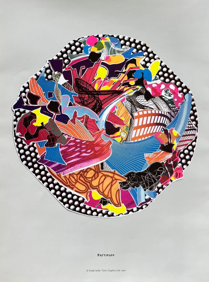 Frank Stella 8 Fattipuff Imaginary Places II 1996: Artist: Frank Stella Country: USA Title: Fattipuff Medium: Offset Marks: Not signed not numbered Paper Size: 11.75 x 8.75 inch Printed: 1996 by Swan Engraving Co. Provenance: Catalog Imaginary p