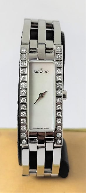 S/Steel MOVADO Esperanza Ladies Quartz Watch with Diamonds Ref 84 H5 1400* EXLNT (1 of 11)