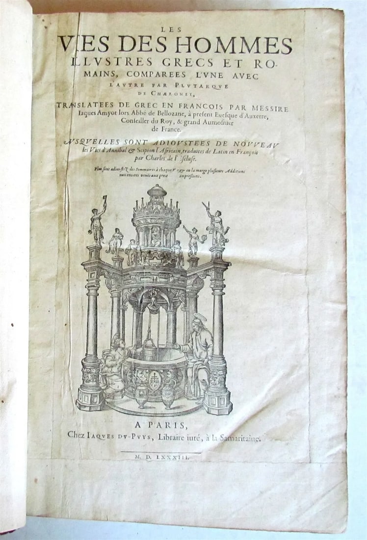 1583 PLUTARCH ILLUSTRATED LIVES OF ILLUSTRIOUS GREEK AND ROMAN MEN FOLIO antique (1 of 12)