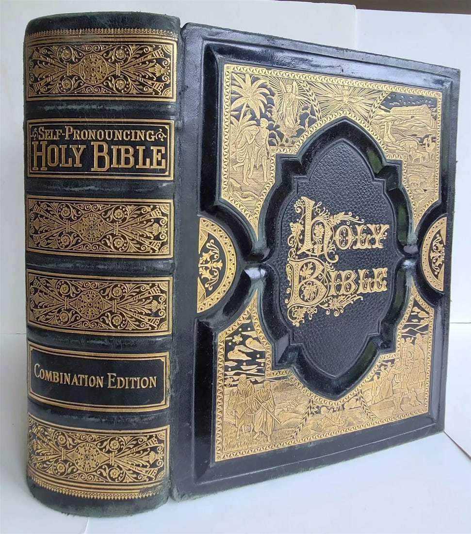 1895 BIBLE in ENGLISH ANTIQUE VICTORIAN MASSIVE FOLIO GUSTAVE DORE ILLUSTRATED (1 of 20)