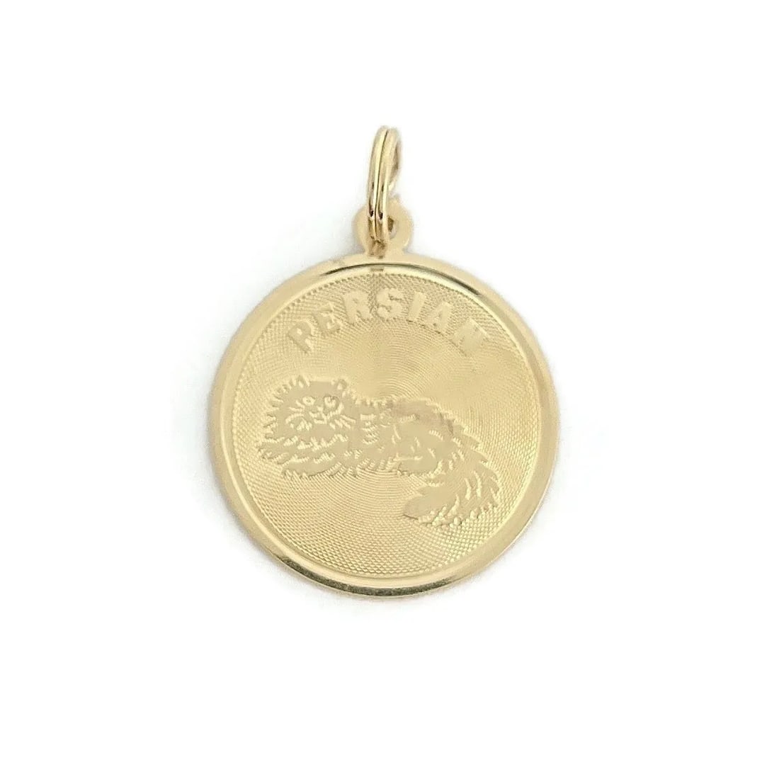 Vintage Persian Cat Necklace Pendant Bracelet Charm 14K Yellow Gold, 1.69 Grams (1 of 8)