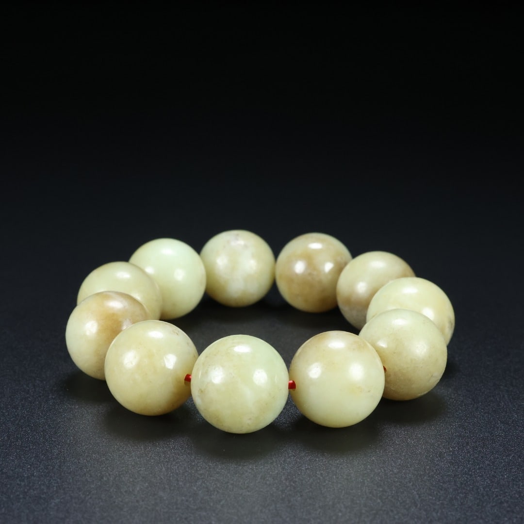 Chinese Natural Hetian Jade Beads Bracelet/Hand Chain (1 of 9)