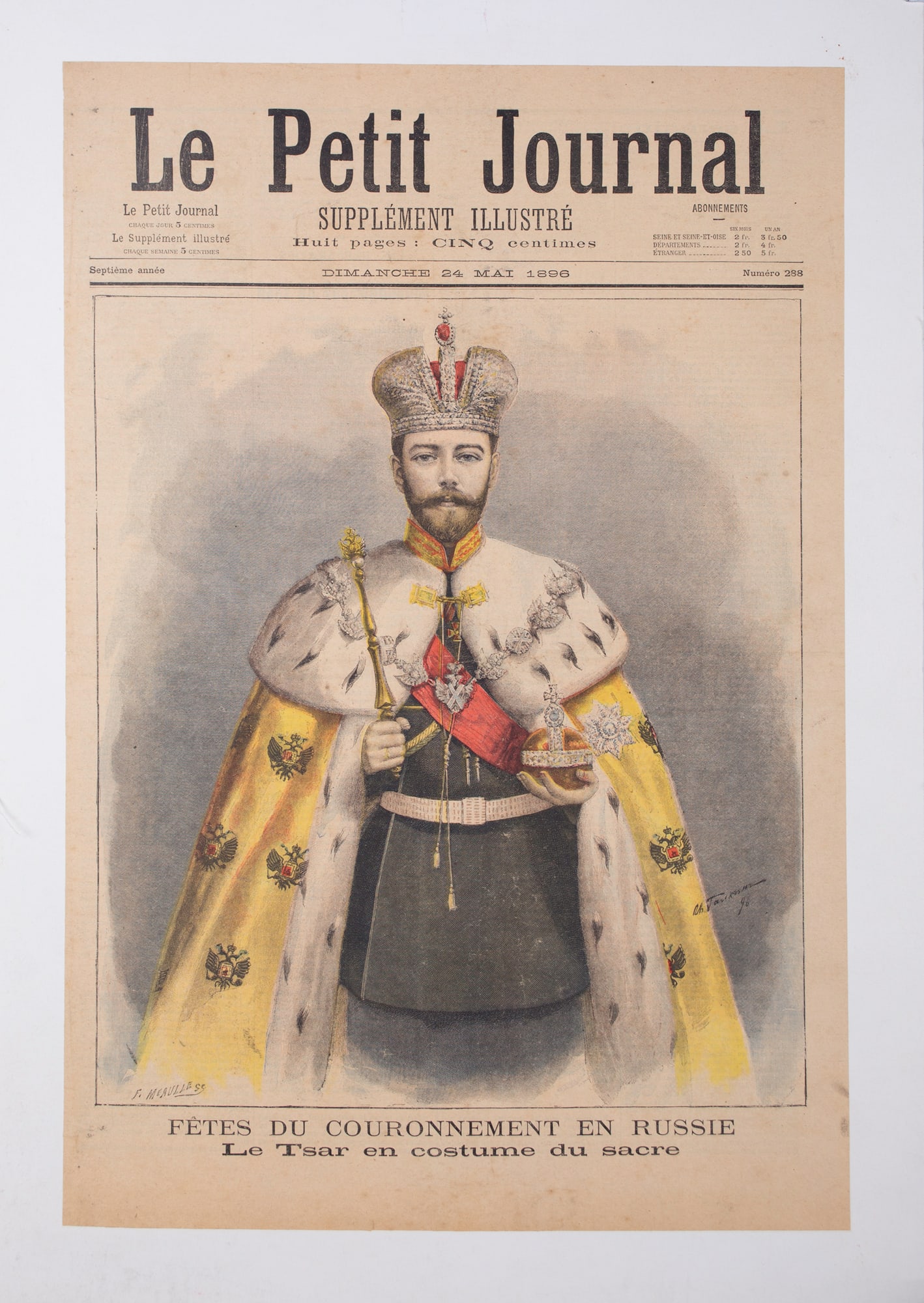 Set of lithogravure " le petit Journal 189" Nicholas II and Alexandra of Russia (1 of 4)