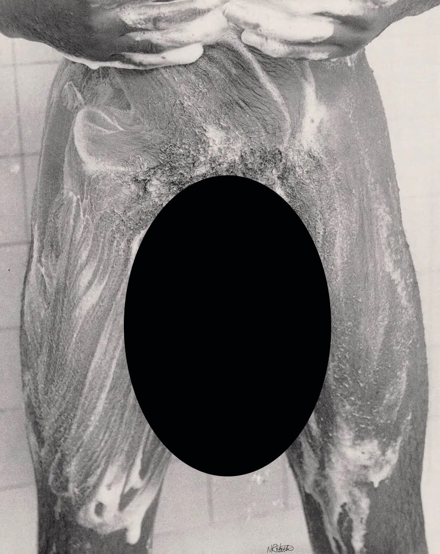 NORMAN HATTON - Male Figure, Toronto, 1990: Artist: NORMAN HATTON Print Title: Male Figure, Toronto, 1990 Medium: Duotone Photolithograph Printed 1990’s in Germany Image size (inches) approx. 9 x 7” Additional Information: COA included.