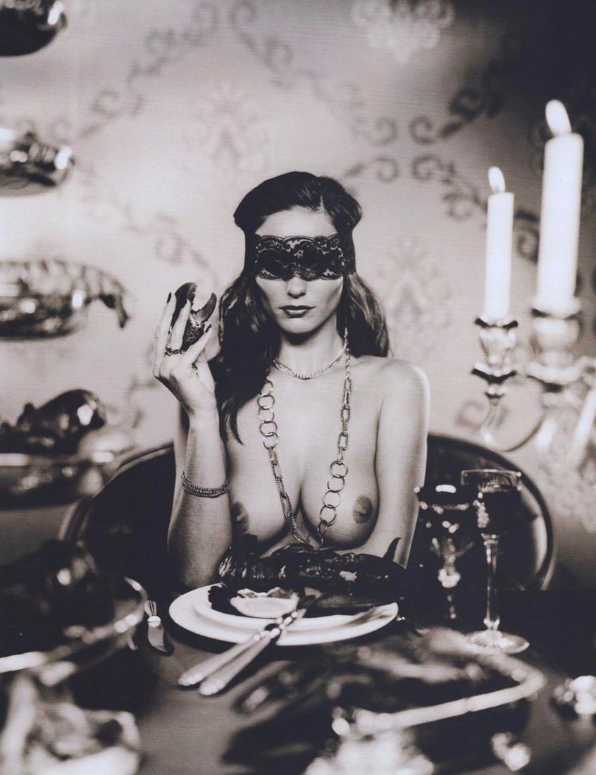 MARC LAGRANGE - Lobster Dinner, 2006: Artist: MARC LAGRANGE Print Title: Lobster Dinner, 2006 Printing Date: 2010s Medium: Photo-lithograph Printed in: Italy Image Size: approx. 13 x 10” Additional Information: COA included. Reserve