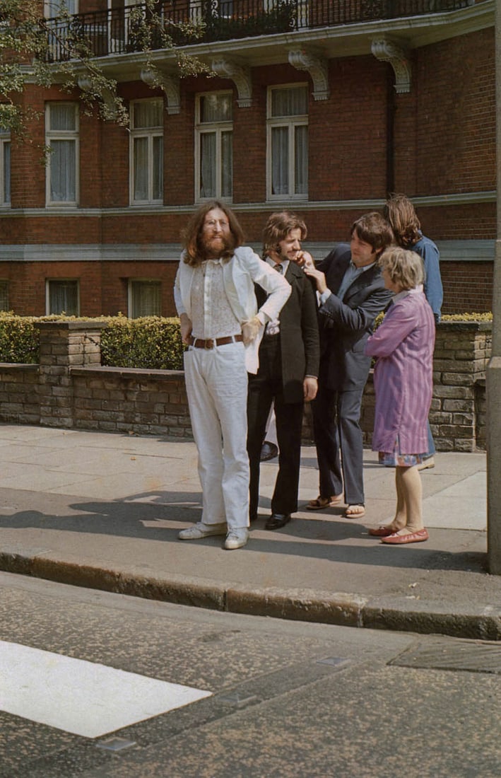 LINDA MCCARTNEY - The Beatles, Abbey Road cover shoot: Artist: LINDA MCCARTNEY Print Title: The Beatles, Abbey Road cover shoot Medium: Photo-lithograph Printed: 1990’s in Hong Kong Image size (inches) approx. 8 x 5” Additional Information: CO