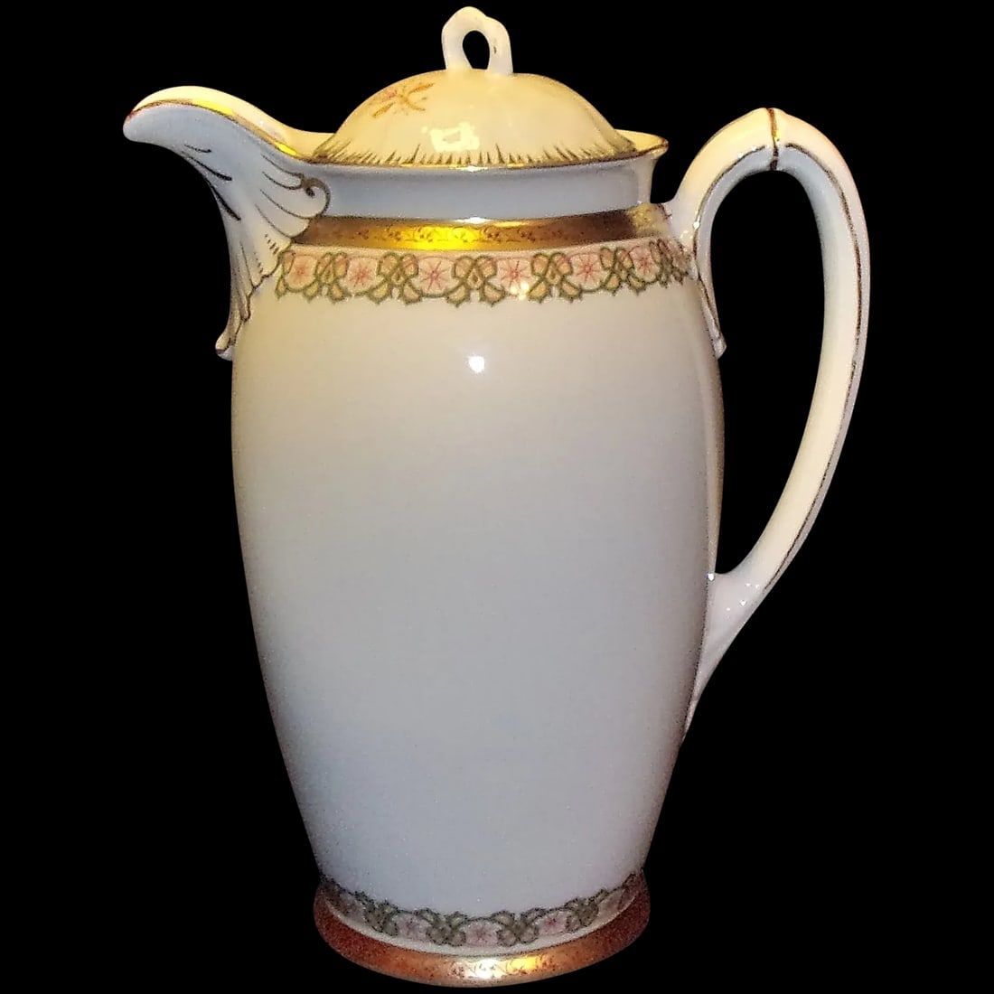 Antique Moritz Zdekauer Germany/ Czechoslovakia Coffee Pot: This Antique Moritz Zdekauer Germany Coffee Pot is in Excellent Condition. NO chips, cracks, crazing or flea bites. Beautiful design with no gold or color missing. It looks as if this was a display pi