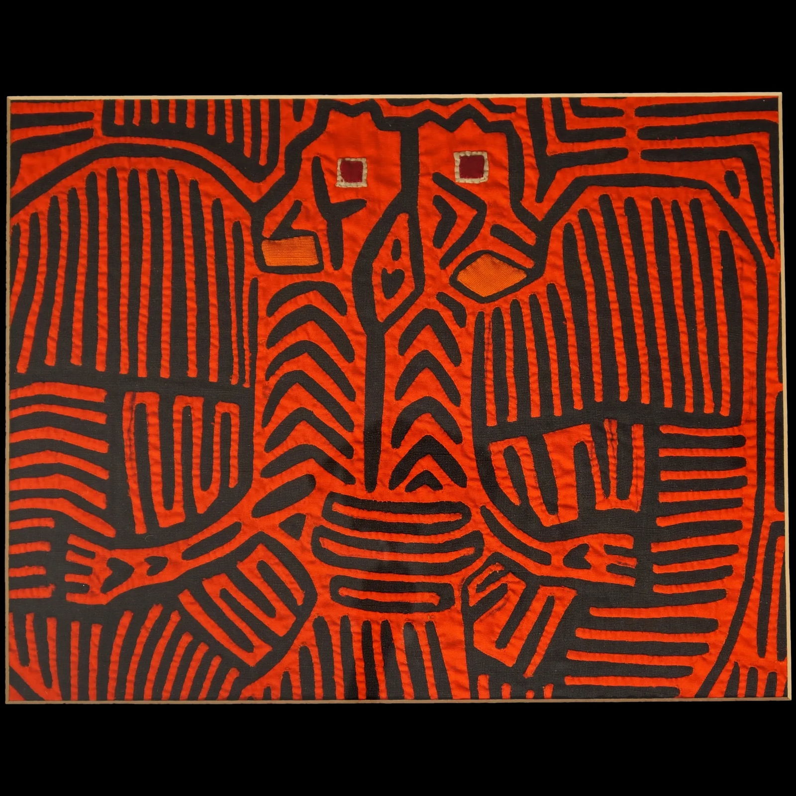 Framed Vintage Panamanian Tiger Mola (1 of 5)