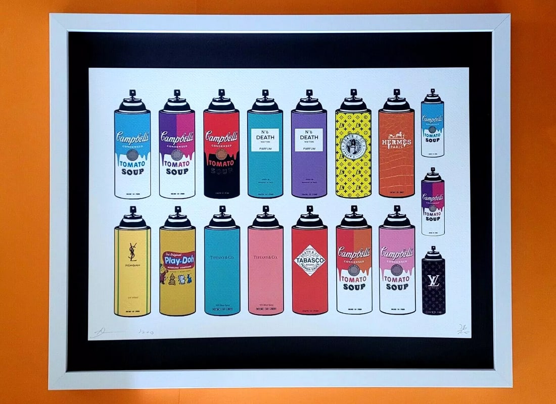 Death NYC LG Framed 16x20in Pop Art Original Certified / Brainwash Spray Cans %\ (1 of 5)