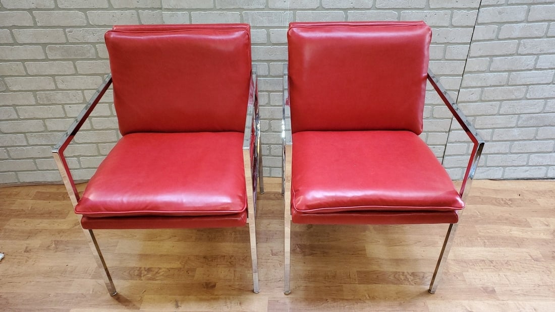 Mid Century Modern Milo Baughman Chairs Newly Upholstered Pair (1 of 7)