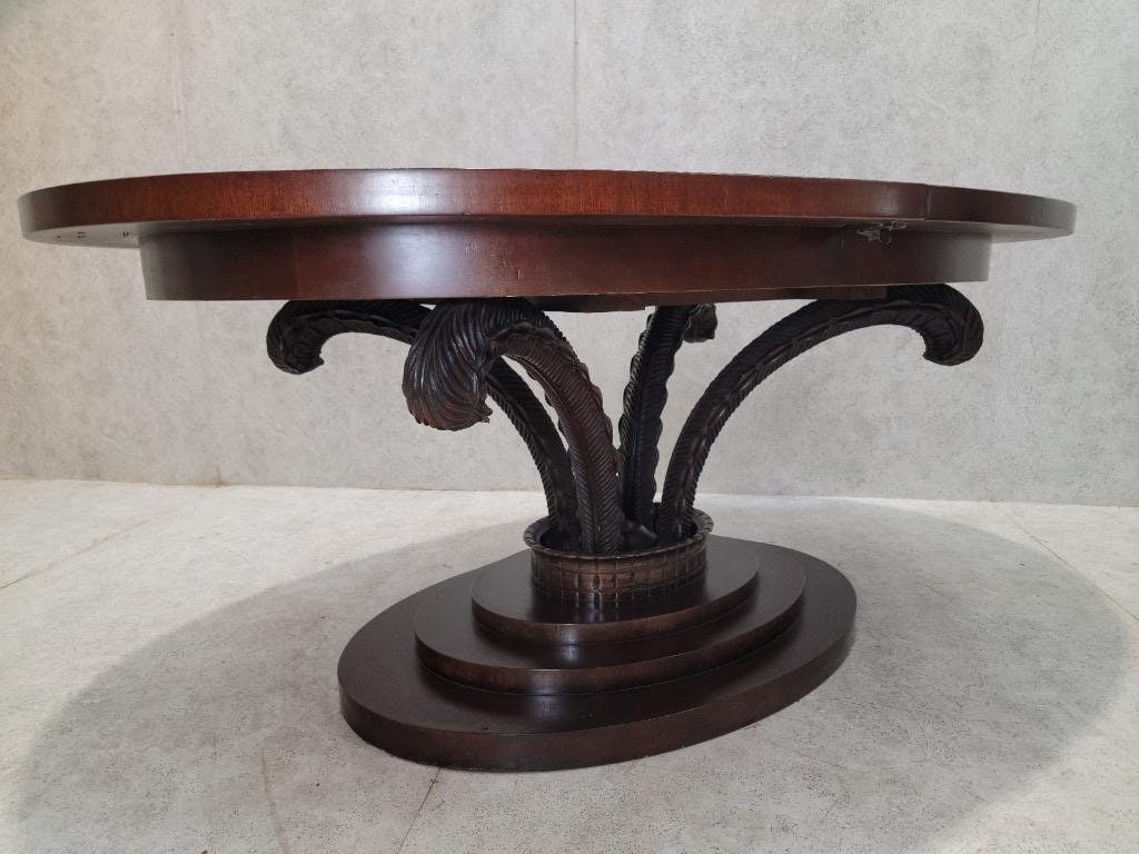 Vintage Art Deco Carved Acanthus Leaf Oval Dining Table by Dorothy Draper (1 of 6)