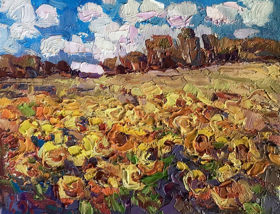 Oil painting Sunflowers field Kalenyuk Oksana (1 of 4)