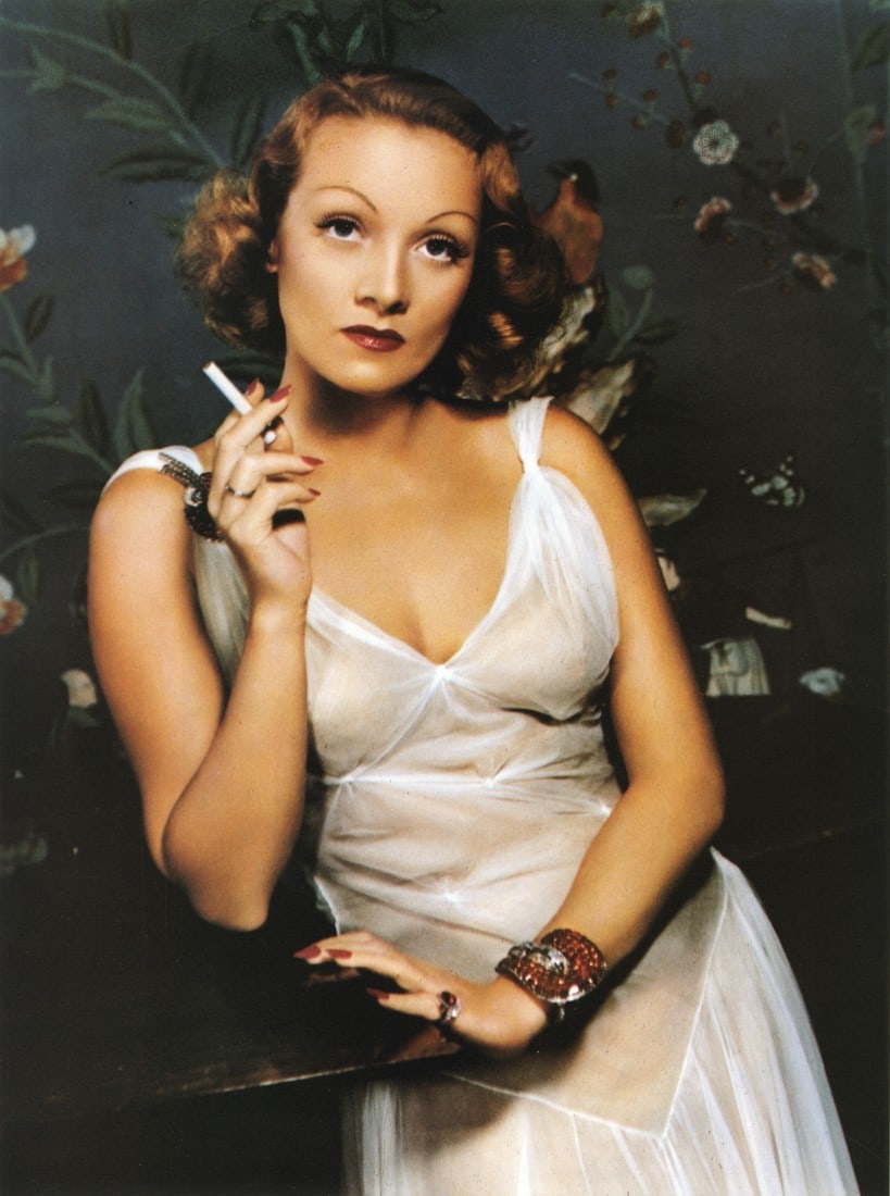 NICKOLAS MURAY - Marlene Dietrich, 1930: Artist: Nickolas Muray Title: Marlene Dietrich, 1930 Medium: Photo Litho, 1998, Italy Dimensions: 7.7x10.35" Description: Heat Wax Mounted on 11x14" Conservation Board Artist Bio: Nickolas Muray (1892
