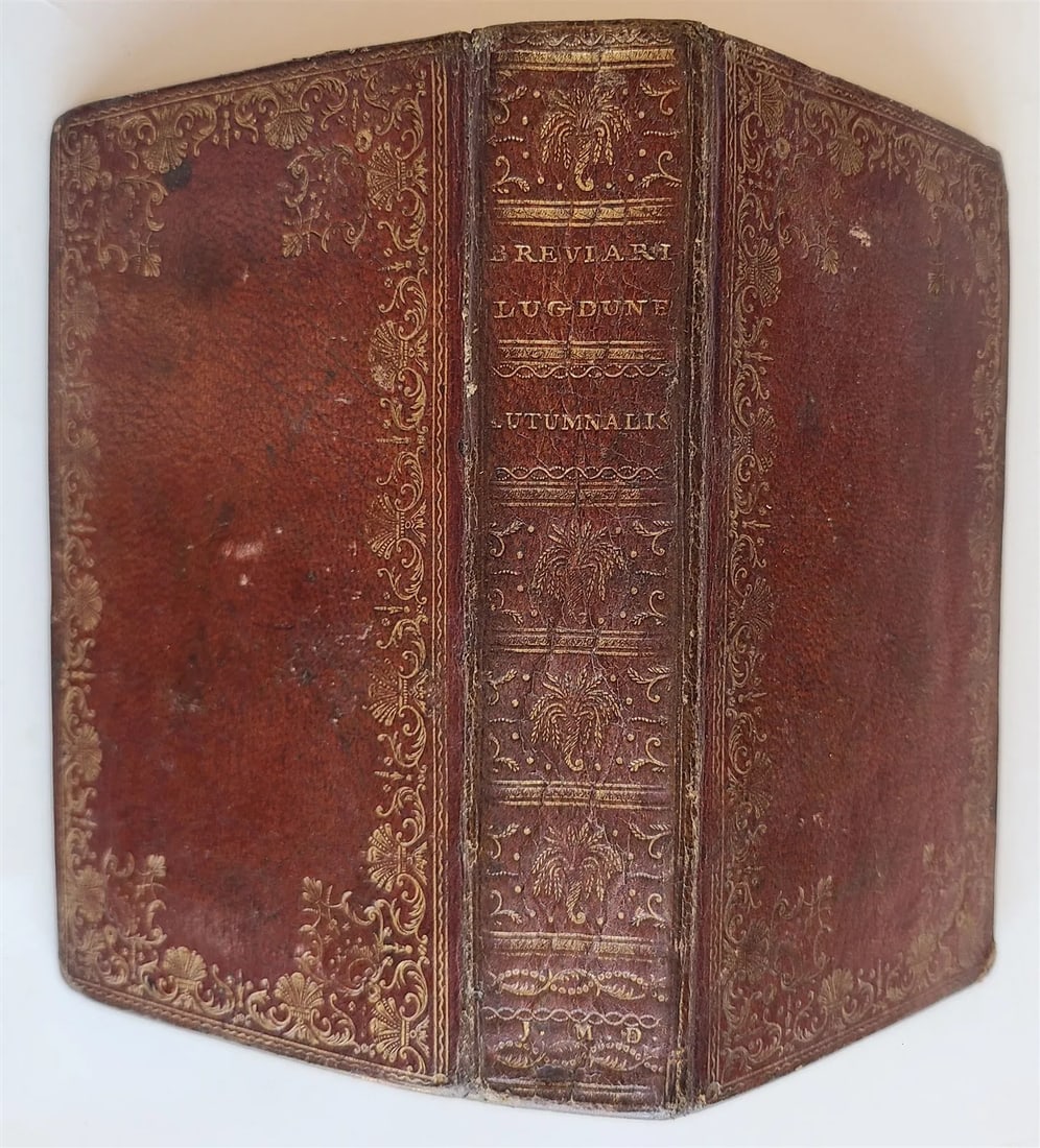 1775 BREVARIUM RARE antique in LATIN FINE GILT MOROCCO BINDING (1 of 6)