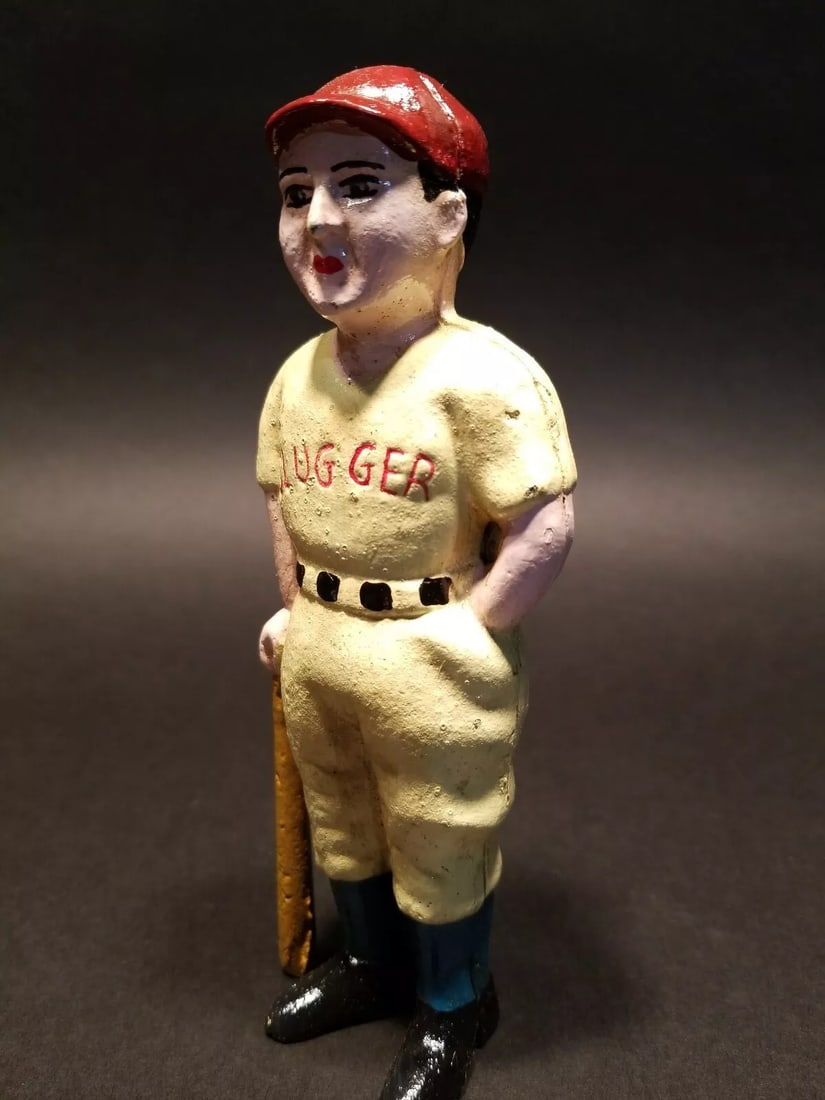 Cast Iron Slugger Coin Bank Baseball Player (1 of 12)