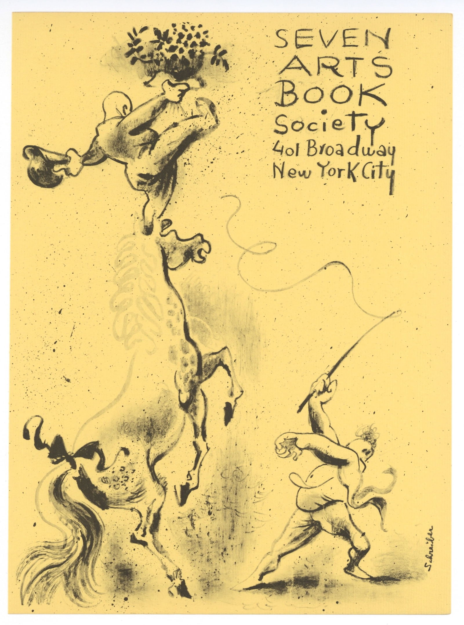 Georges Schreiber original lithograph: Medium: original lithograph. This lithograph was printed in 1950 for the "Improvisations" portfolio, published by the Artists Equity Association of New York on the occasion of the 1950 Spring Fantasia