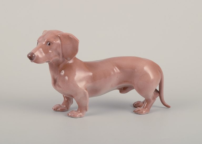 Bing & Grøndahl, rare porcelain figurine of a dachshund. (1 of 8)