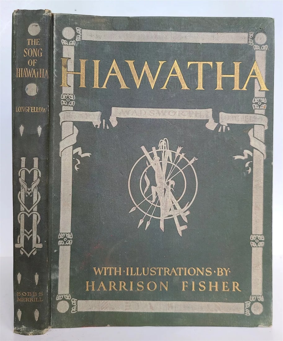 1906 THE SONG of HIAWATHA by HENRY LONGFELLOW antique ILLUSTRATED by H. FISHER (1 of 16)