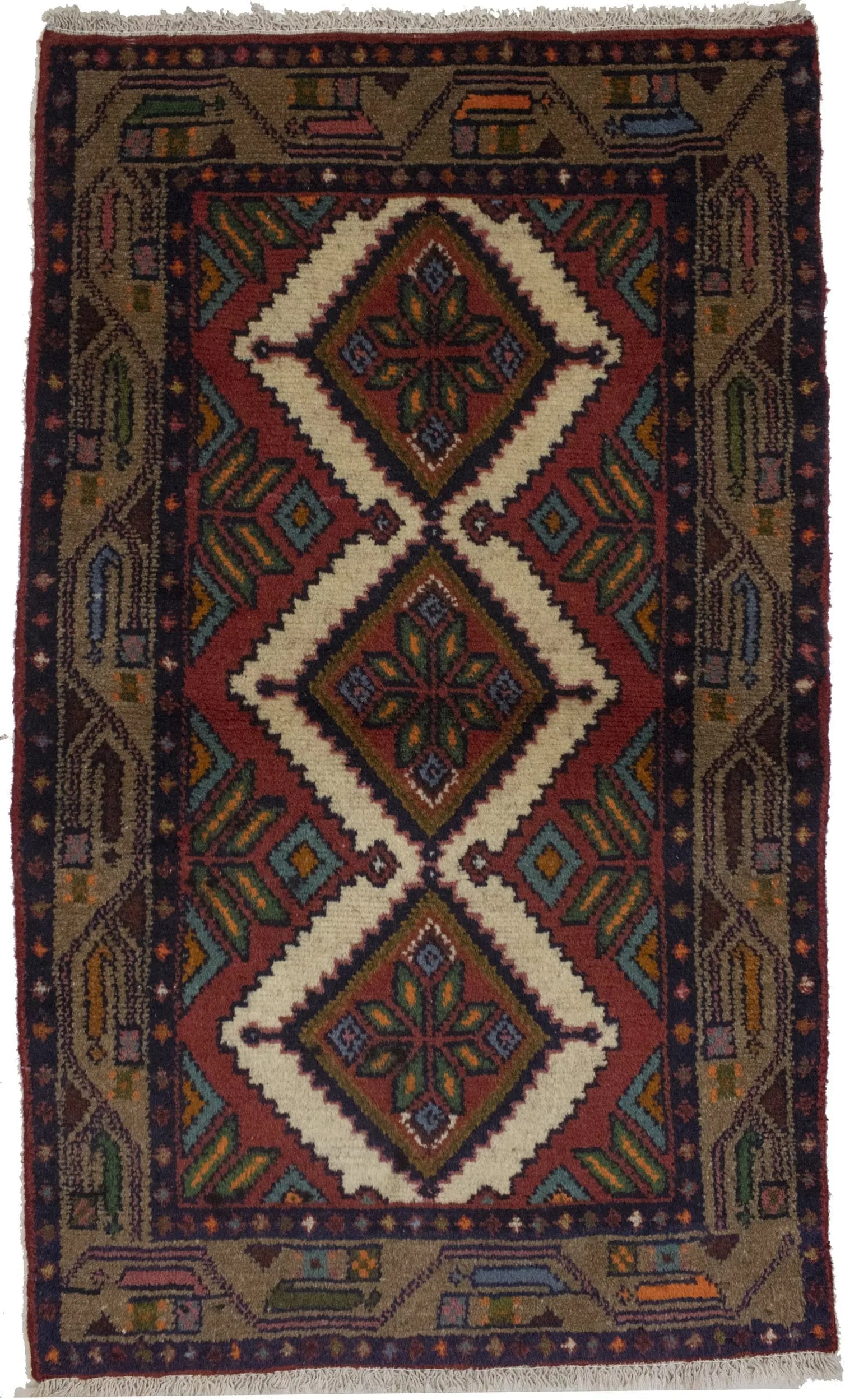 Vintage Tribal 2'6X4'4 Chenar Persian Rug (1 of 13)