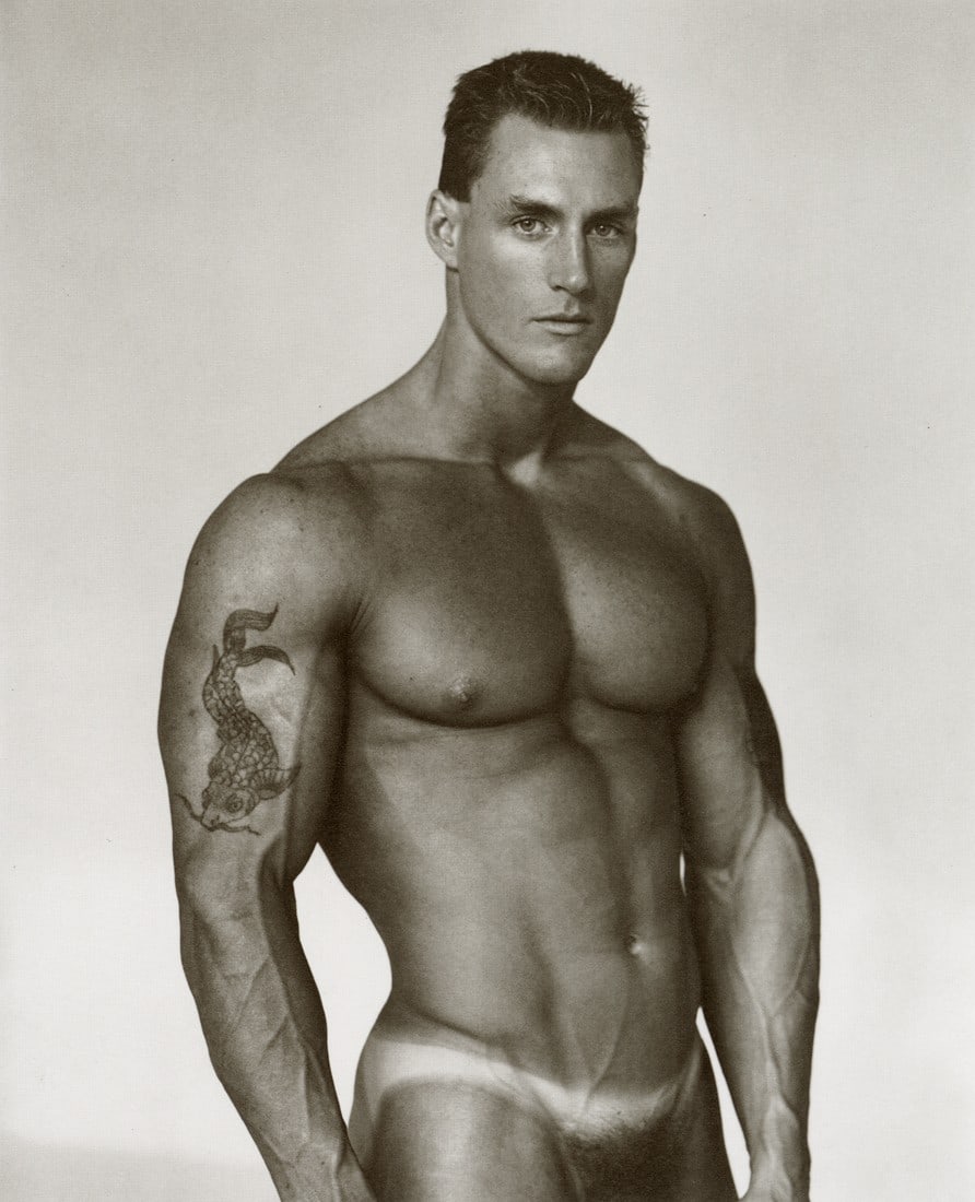 HERB RITTS - Sean, Hollywood, 1987: Artist: Herb Ritts Title: Sean, Hollywood, 1987 Medium: Photo Litho, 1989, Hong Kong Dimensions: 6.45x7.95" Description: Heat Wax Mounted on 8.5x11" Conservation Board Artist Bio: Herb Ritts (1952-200