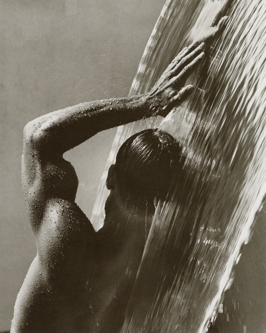 HERB RITTS - Waterfall IV, Hollywood, 1988: Artist: Herb Ritts Title: Waterfall IV, Hollywood, 1988 Medium: Photo Litho, 1989, Hong Kong Dimensions: 6.45x8" Description: Heat Wax Mounted on 8.5x11" Conservation Board Artist Bio: Herb Ritts (195