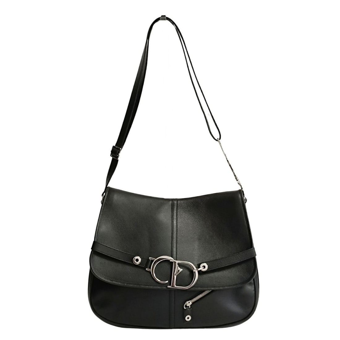 CHRISTIAN DIOR Saddle large shoulder bag in black leather (1 of 8)