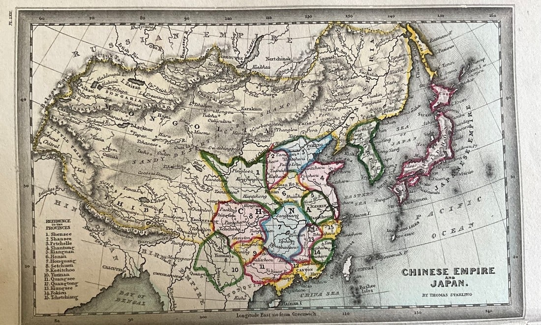 Title: 1834 China, Korea, and Japan by Thomas Starling Date/Period: 1834 Materials: Hand colored, (1 of 1)