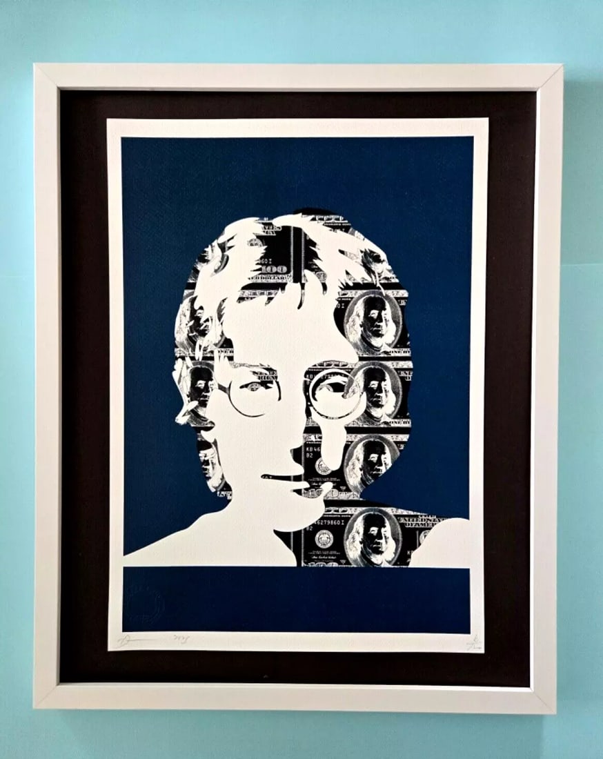 DEATH NYC Hand Signed LARGE Print Framed 16x20in COA JOHN LENNON THE BEATLES #7 (1 of 4)