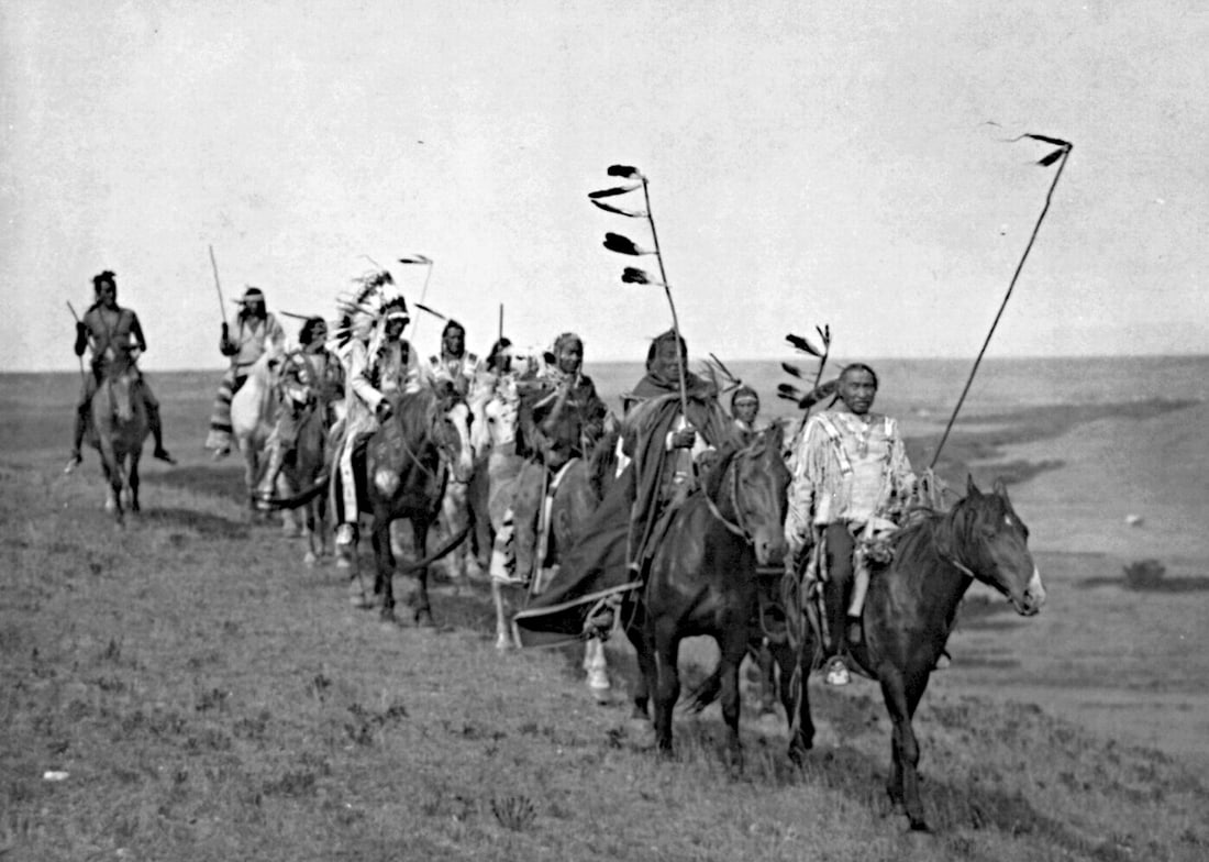 1908, 8.5X11 BARYTA PRINT, ATSINA ON WAR PATH.. BY EDWARD CURTIS: Title: 1908, 8.5X11 BARYTA PRINT, ATSINA ON WAR PATH.. BY EDWARD CURTIS Artist/Source: EDWARD S. CURTIS Medium: CONTEMPORARY PHOTOLITHOGRAPH Dimensions: 11X8.5 / 8.5X11 ACCORDINGLY Original Date: 1918