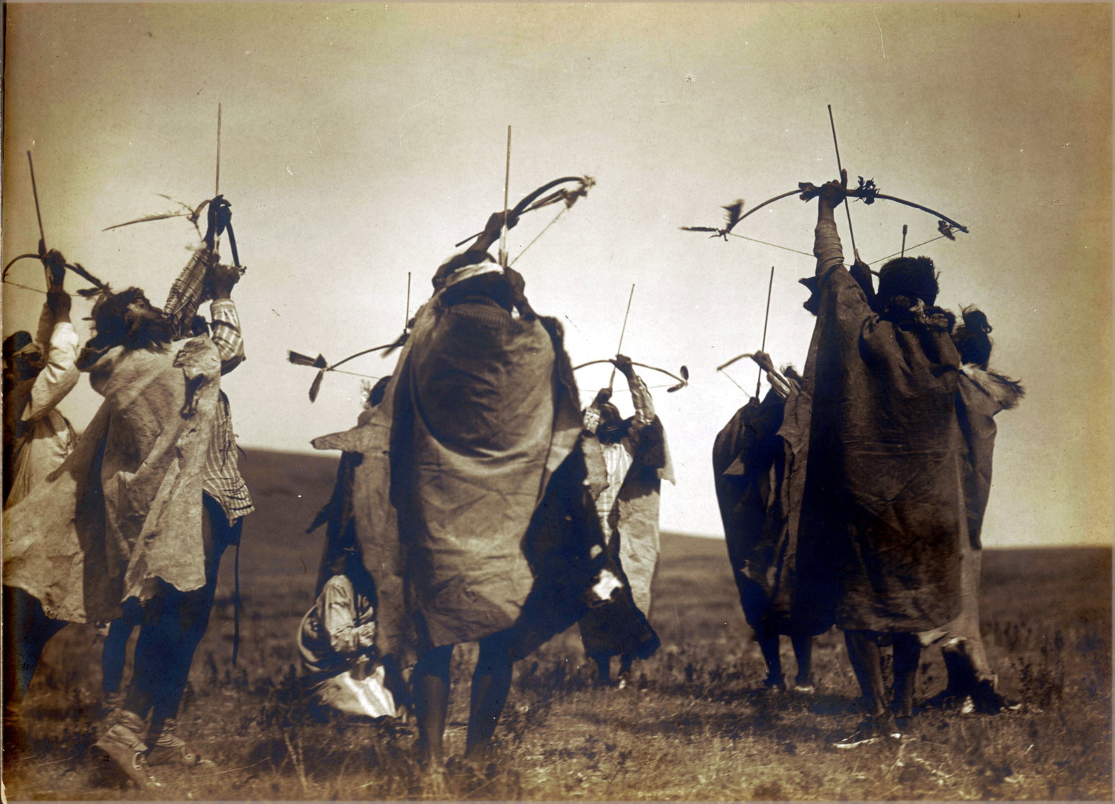 1908,13X19"..FLIGHT OF THE ARROWS; BY EDWARD CURTIS: Title: 1908,13X19"..FLIGHT OF THE ARROWS; BY EDWARD CURTIS Artist/Source: EDWARD S. CURTIS Medium: CONTEMPORARY PHOTOLITHOGRAPH Dimensions: 19X13 Original Date: 1908 Description: || UNITED STATES SHIP
