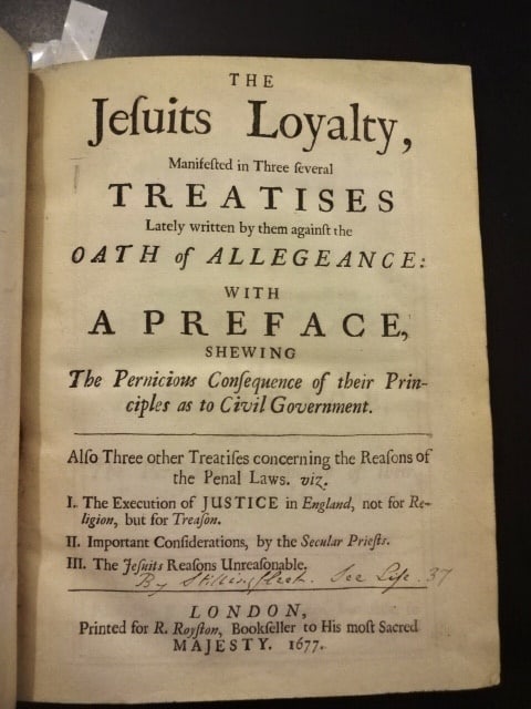 1643-1677 English Pamphlets Popery Jesuits (1 of 9)