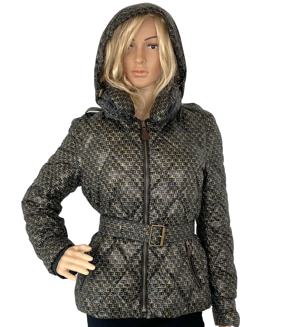 Burberry Jacket Brit Black and Gold thin Puffer Down Jacket Size L Designer (1 of 12)