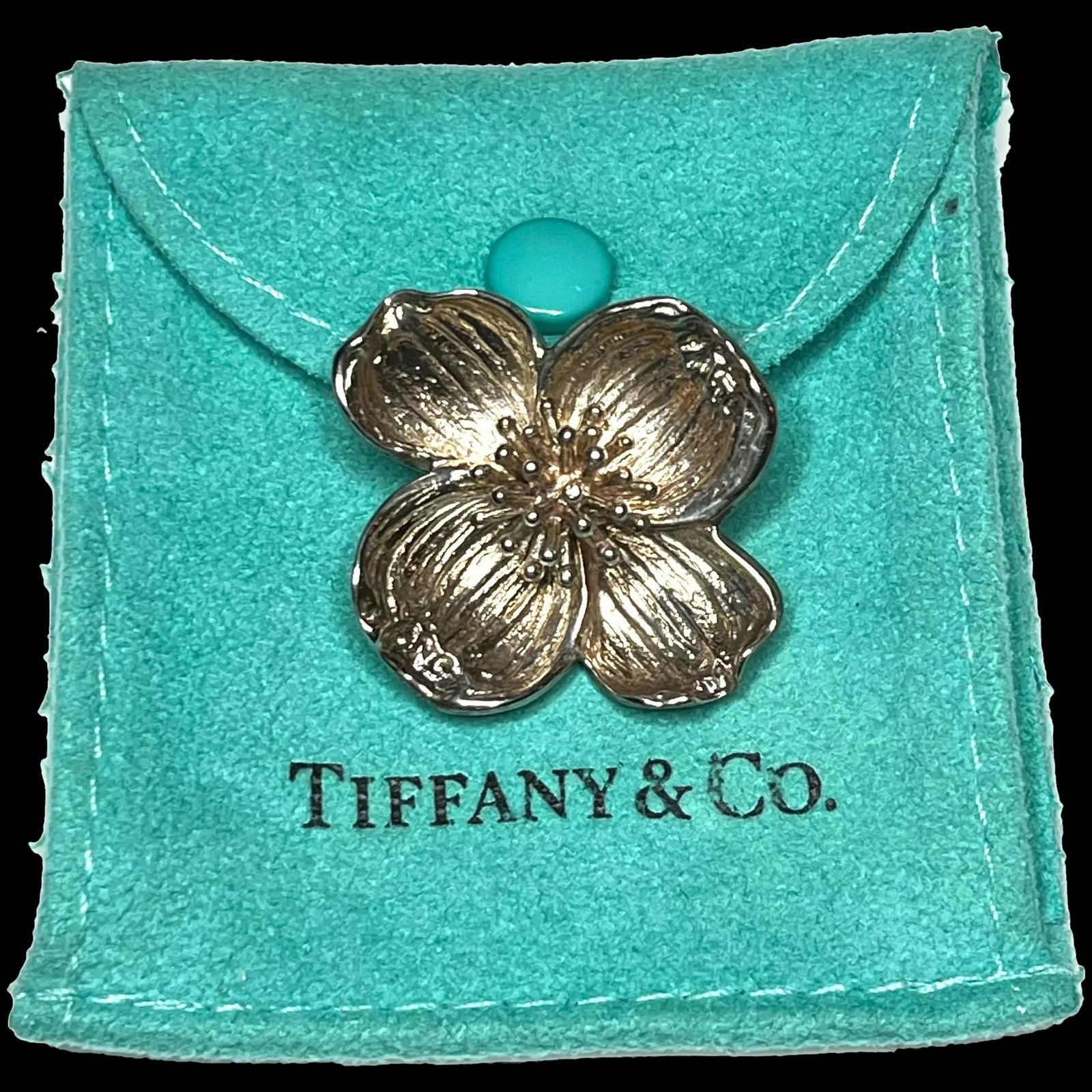Vintage Tiffany & Co. Sterling Silver Dogwood Flower Brooch (1 of 8)
