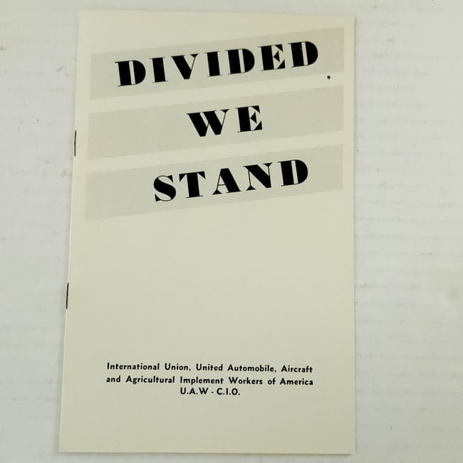 J Frank Dobie 1943 Divided We Stand Protest Pamphlet (1 of 1)