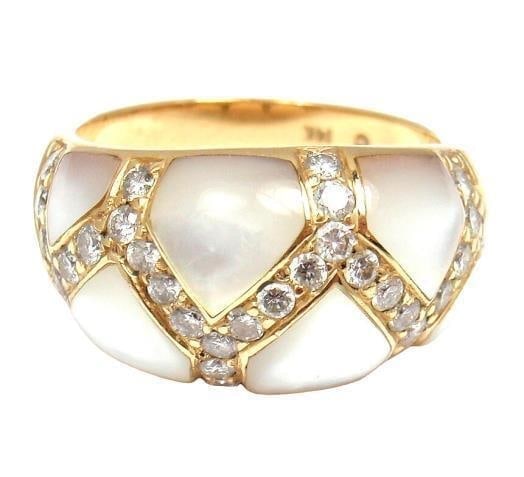 Kabana 14k Yellow Gold Mother of Pearl 0.30ctw Diamond Ring 5.75 (1 of 1)