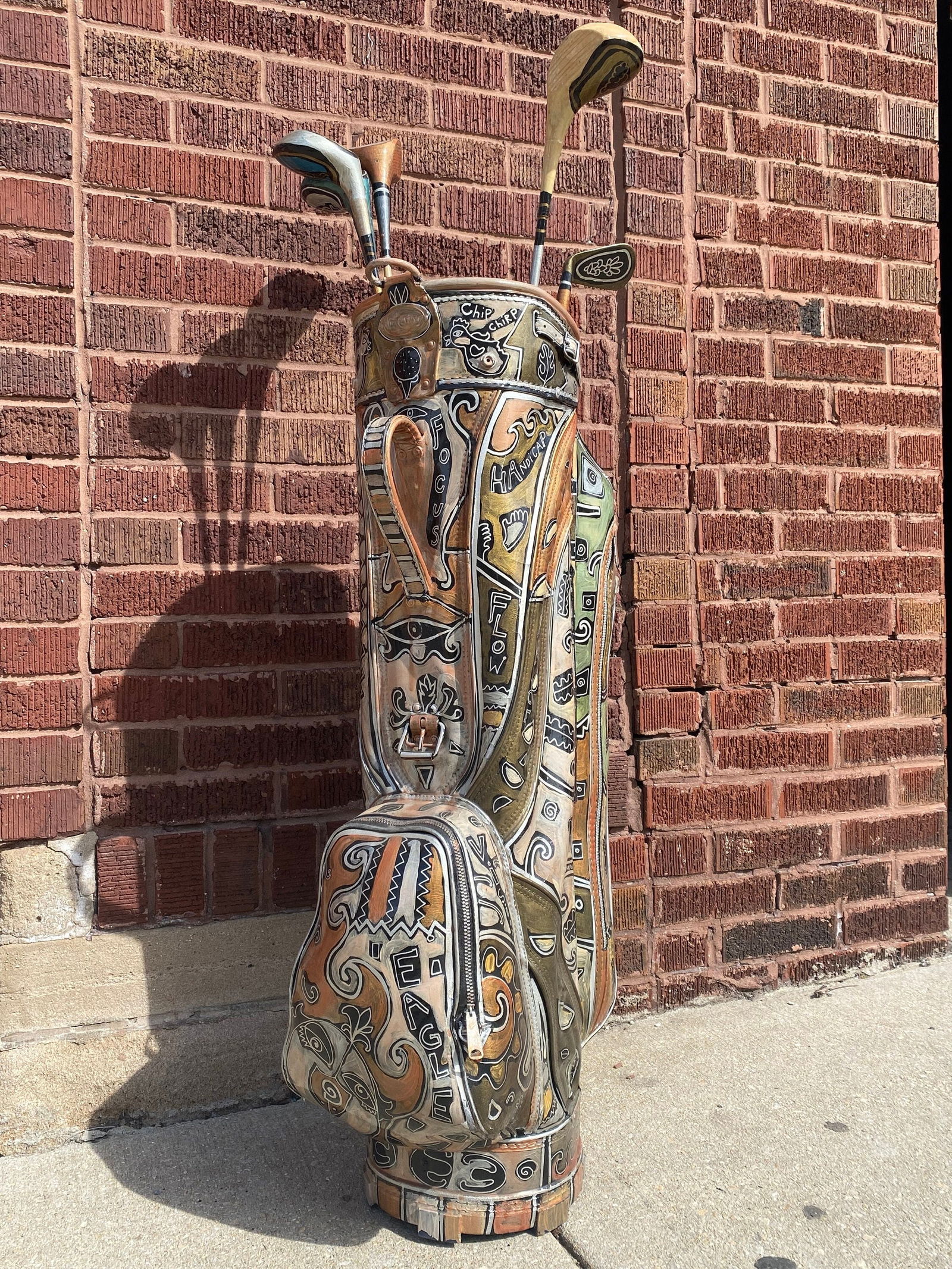 Painted Ajay Designer Golf Bag & Four Painted Golf Clubs signed by Artist, Rokoko (1 of 10)
