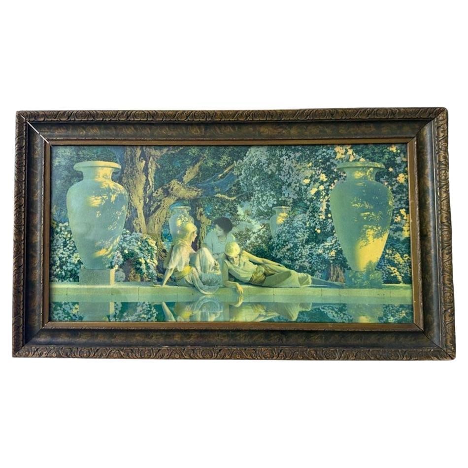 Maxfield Parrish “Garden of Allah” Crane Lithograph 1918: About the Item Original 1918 Maxfield Parrish "Garden of Allah" early lithograph published by C.A. Crane Co. in Cleveland. The print is presented in its original Mission-style hardwood frame. Signed "