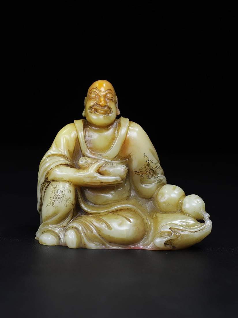 Old Chinese Shoushan Stone Arhat Statue (1 of 9)