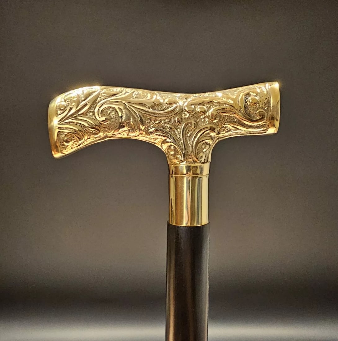 36" Victorian Brass Derby Handle Walking Stick Cane (1 of 9)