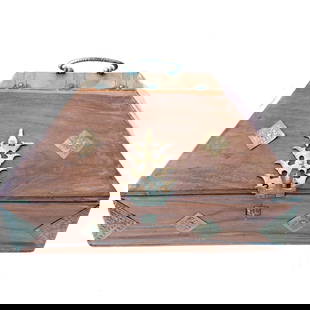 19th Century India Brass and Wood Bride's Dowry Box: Title: 19th Century India Brass and Wood Bride's Dowry BoxDate/Period: ---Materials: wood brassDimensions: ---Additional Information: 19th Century India Brass and Wood Brides Dowry Box Dating from