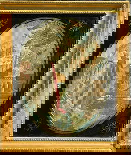 SHAKESPEARE MEMORIAL c. 1800: Memorials stitched in silk were popular accomplishments for young ladies in England and America. If they were not dedicated to a family member they would often memorialize an important political or