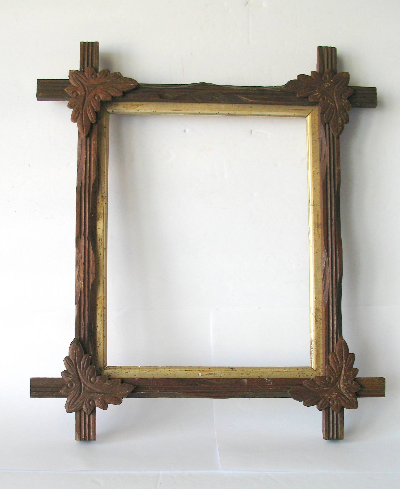 Antique tramp art type picture frame. (1 of 3)