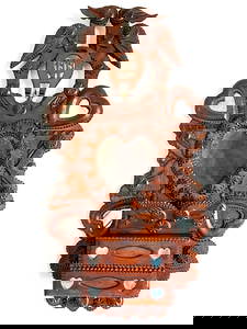 John Zadzora Tramp Art Kissing Doves Wall Hanging